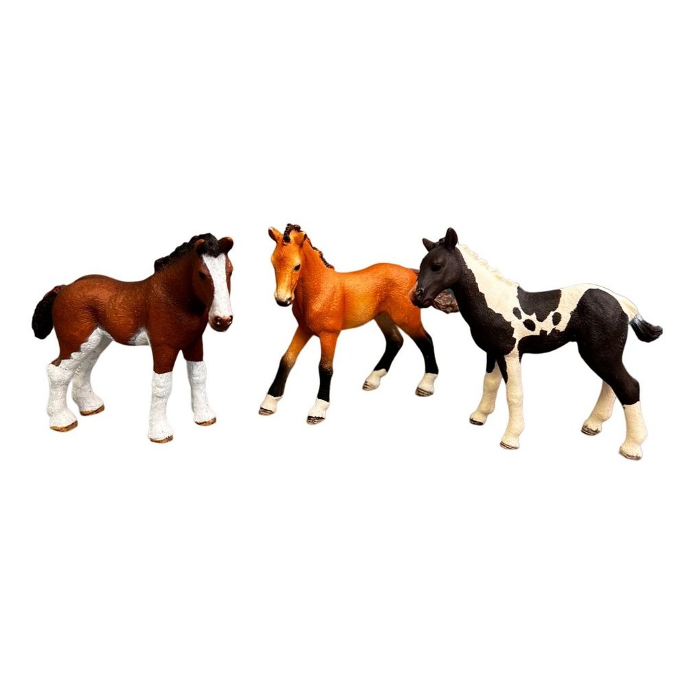 Schleich Tennessee Walker Pinto Clydesdale Foal Horse 3 pc Lot 2015